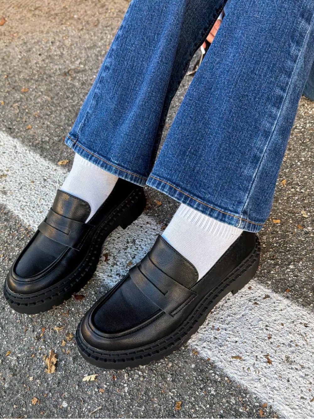 Black Leather Slip-On Penny Loafers - Picture 1 of 7
